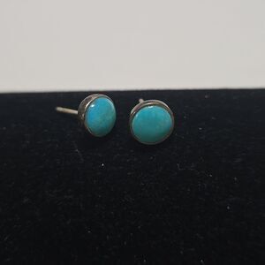 Turquoise And Sterling Stud Earrings